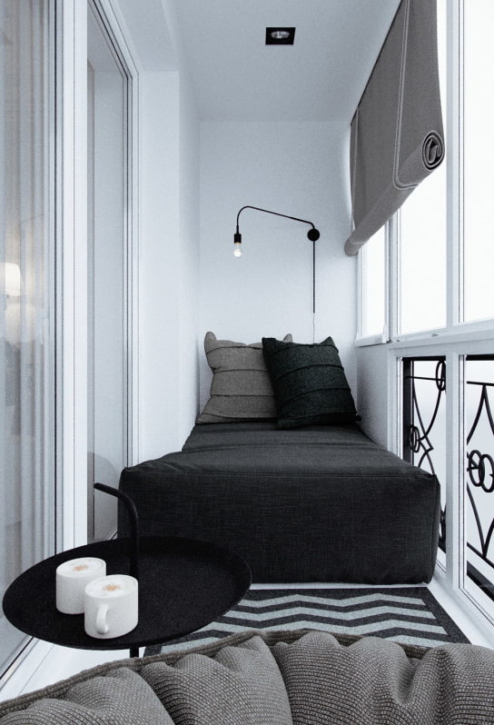 folding chair in the interior of the loggia