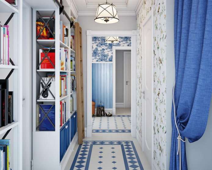 Blue and white tiles