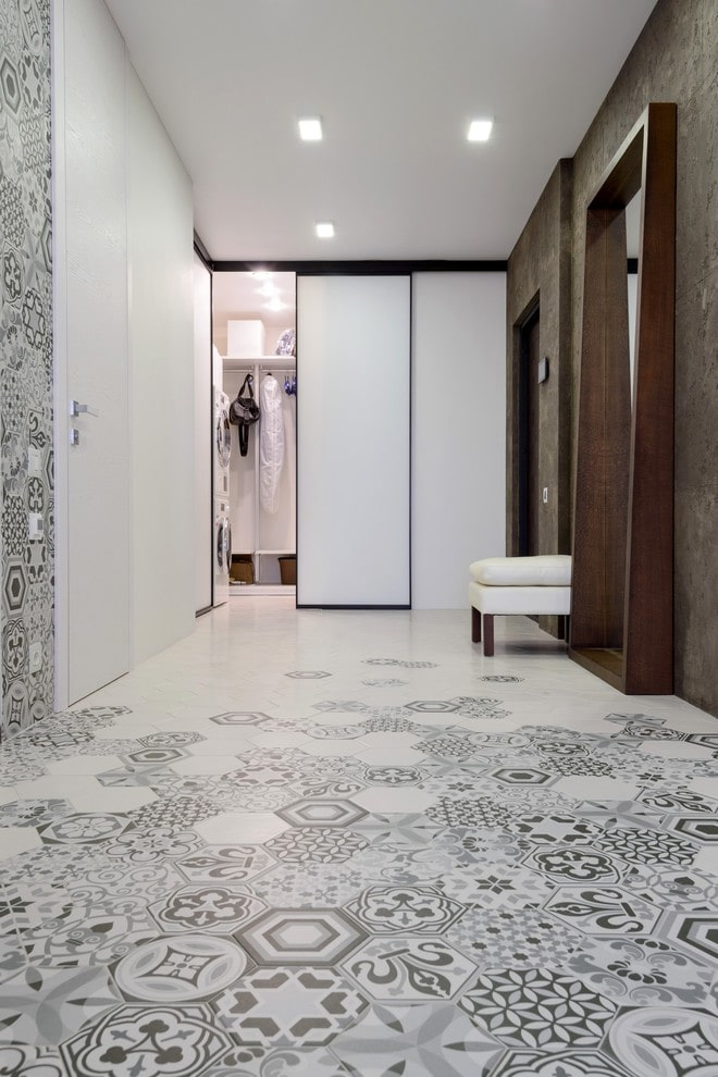 Gray ornamental tiles