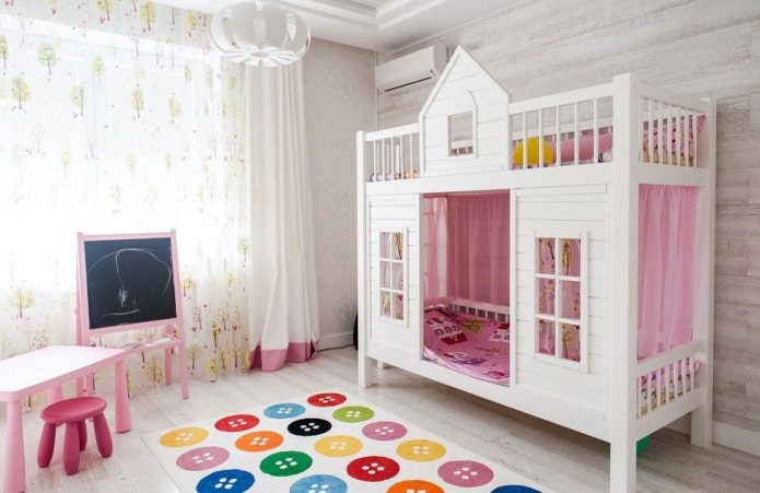 bed in the form of a house in the nursery for a girl bed in the form of a house in the nursery for a girl