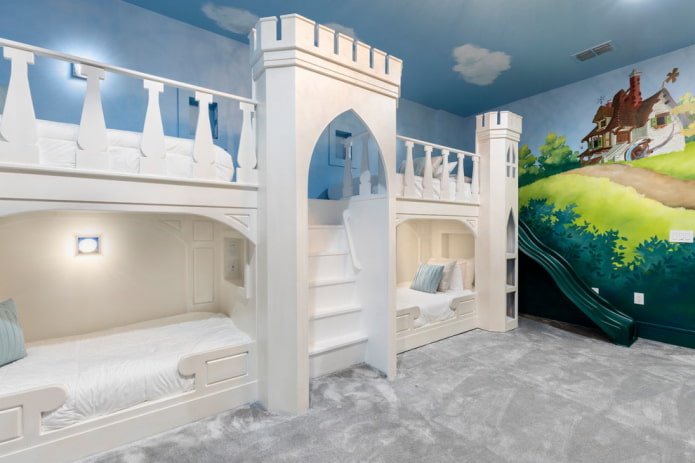 bed in the form of a castle in the nursery bed in the form of a castle in the nursery