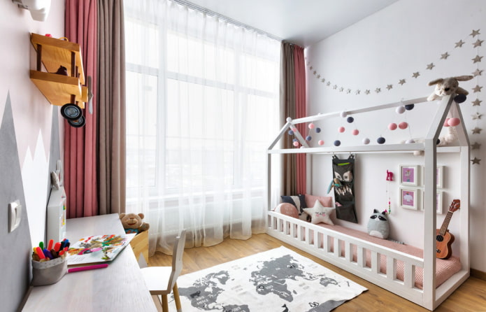 bed in the form of a house in the Scandinavian style bed in the form of a house in the Scandinavian style