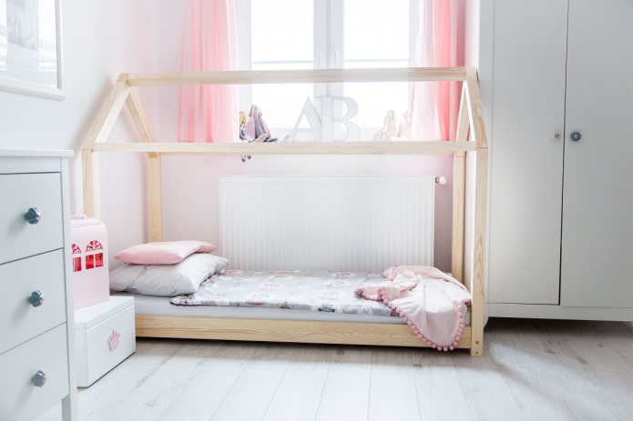 bed in the form of a house in the Scandinavian style bed in the form of a house in the Scandinavian style