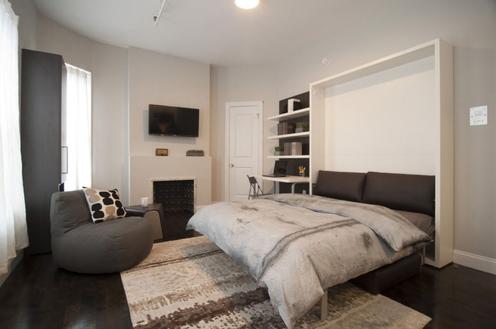 transforming bed in the interior