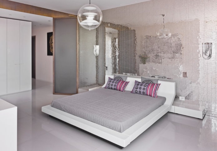 mosaic tiles in the interior of the bedroom