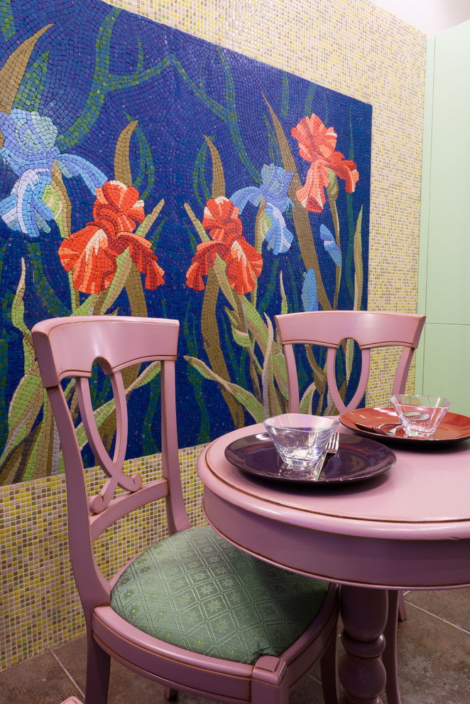 mosaic plant images in the interior