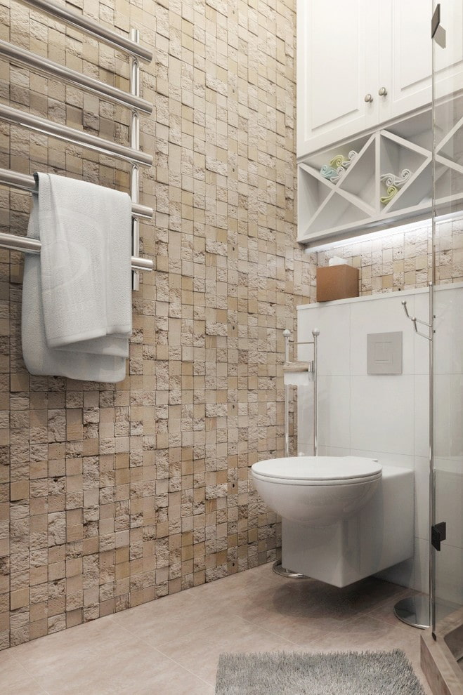 stone mosaic tiles in bathroom
