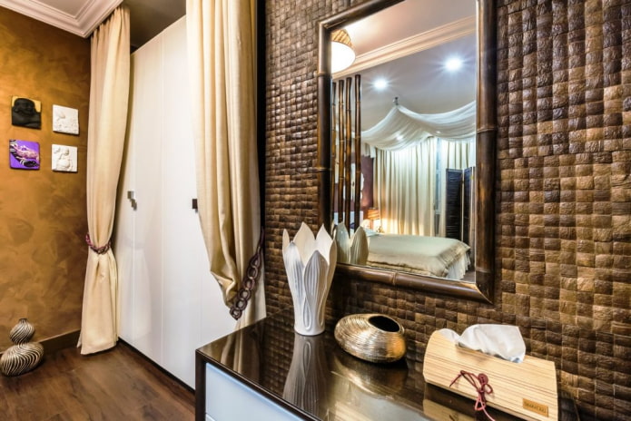 coconut mosaic tiles in the bedroom