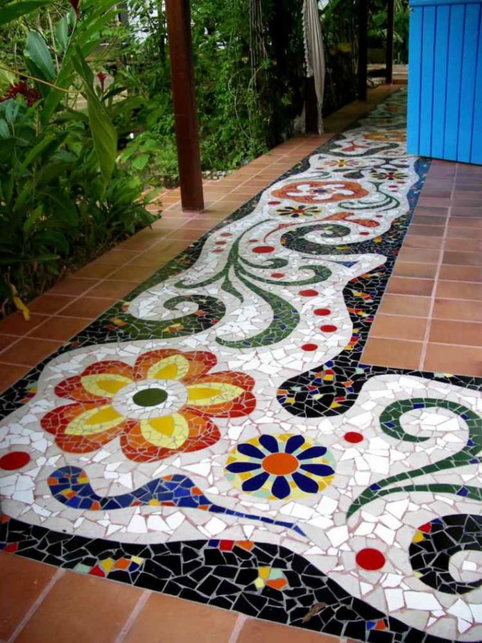mosaic path in the exterior
