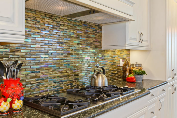 smalt mosaic tiles in the kitchen