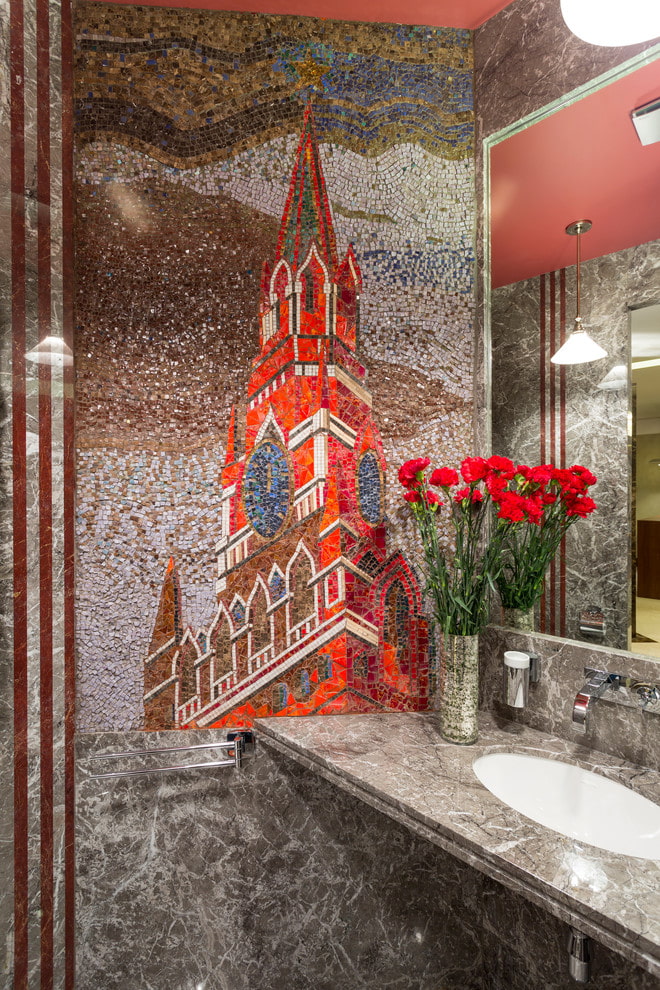 mosaic panel and interior