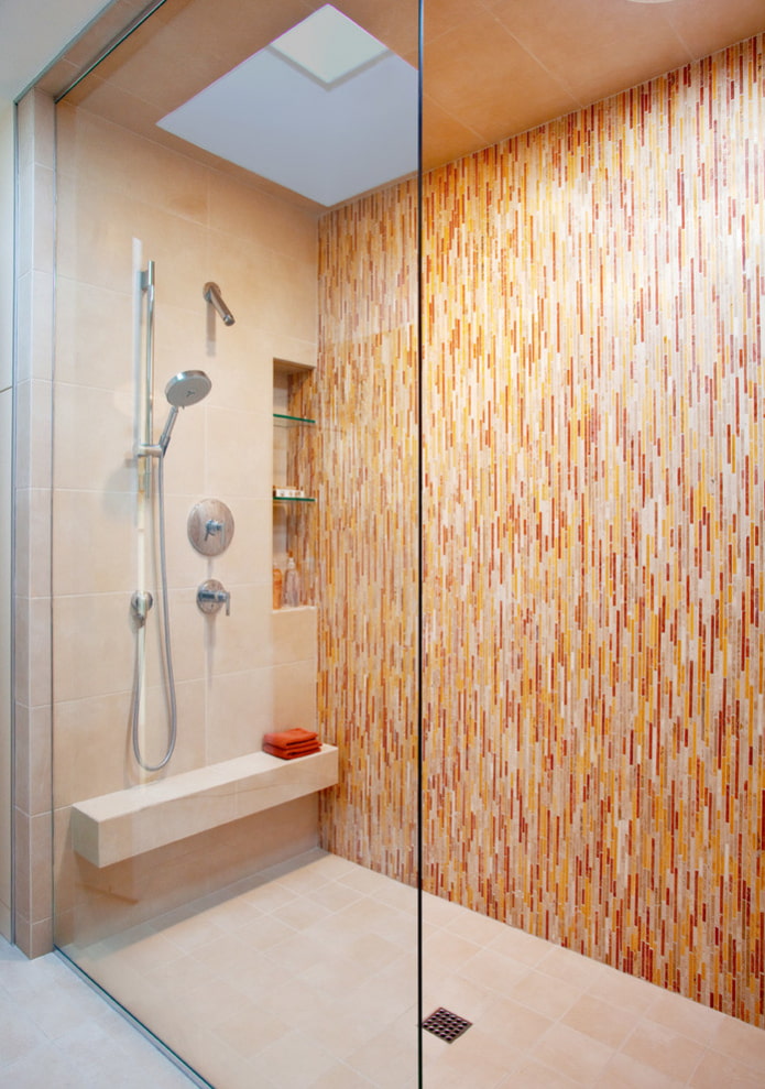 shower room from mosaics and tiles in the interior shower room from mosaics and tiles in the interior
