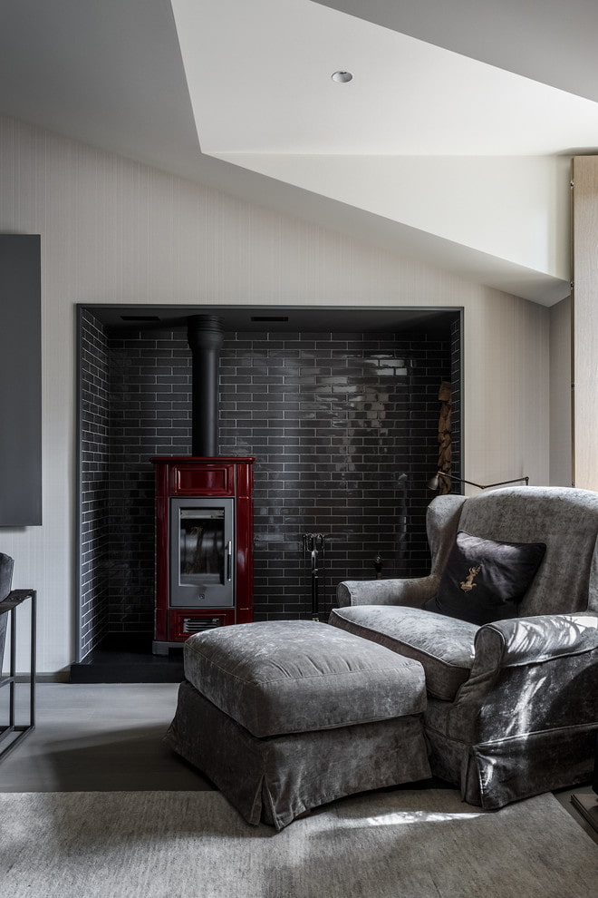 black tile in a niche