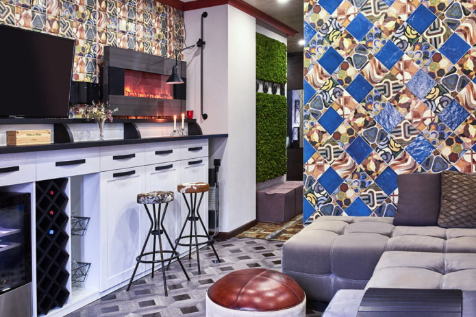 tiles on the wall and floor