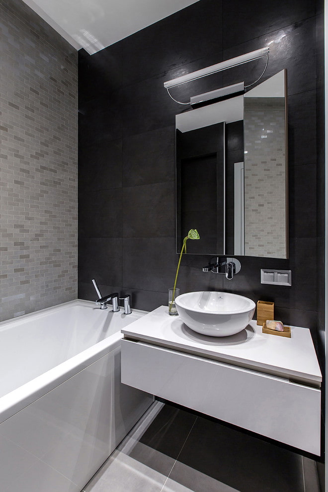 Black and gray bathroom Black and gray bathroom