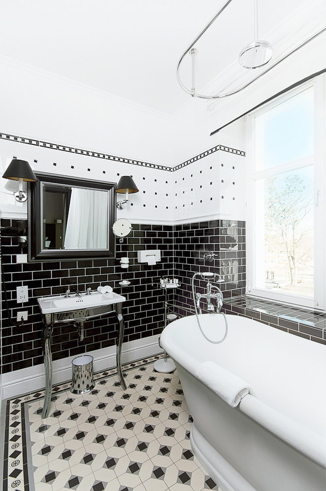 black and white bathroom finish black and white bathroom finish