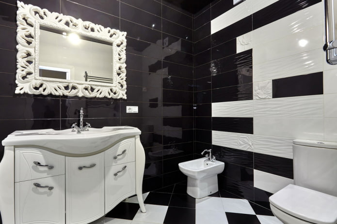 black and white bathroom finish black and white bathroom finish