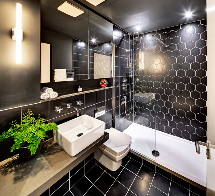 black tiles in modern style black tiles in modern style