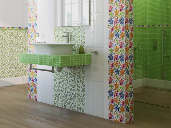 green tile countertop in the interior green tile countertop in the interior