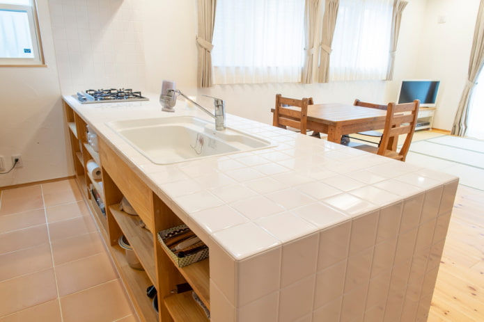 white tile countertop white tile countertop