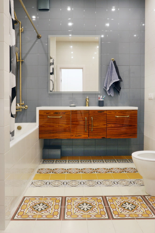 tiled bathroom floor