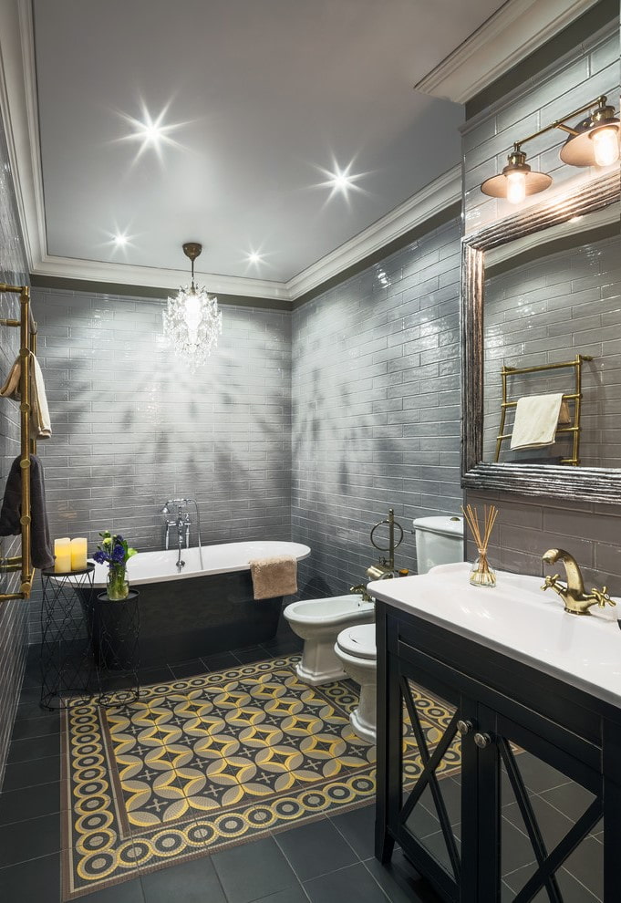 tiled bathroom carpet