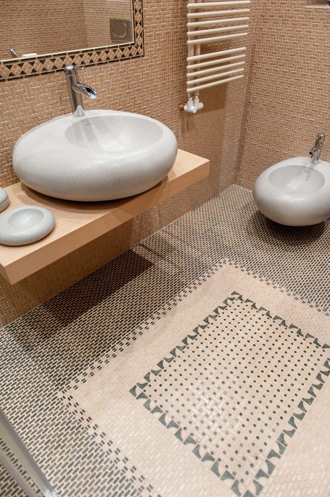 tiled bathroom carpet