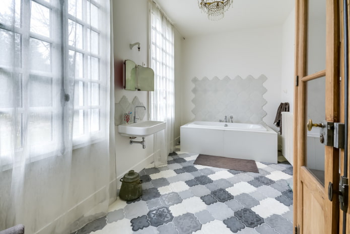 tiled bathroom floor