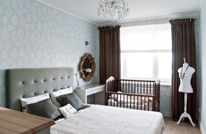baby cot in the interior of the bedroom