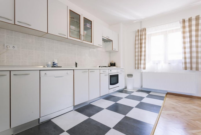 combined floor in the interior of the kitchen combined floor in the interior of the kitchen