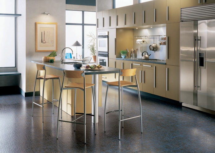 linoleum in the interior of the kitchen linoleum in the interior of the kitchen