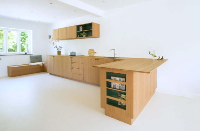 white linoleum in the interior of the kitchen white linoleum in the interior of the kitchen