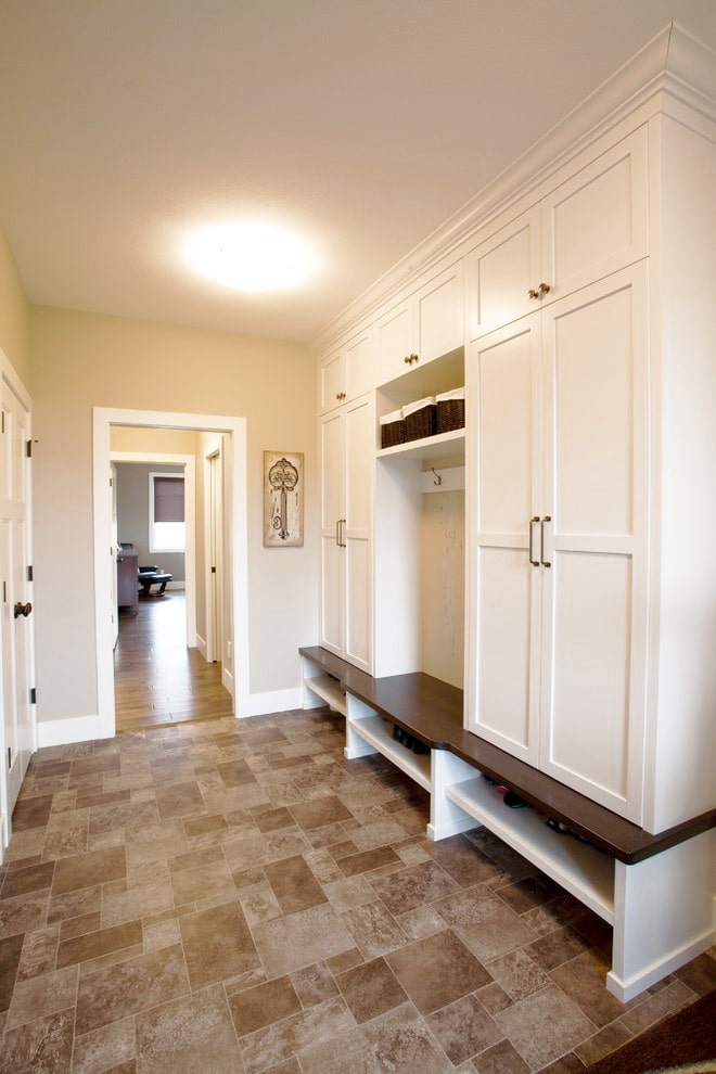 Floor in the hallway under the tiles Floor in the hallway under the tiles