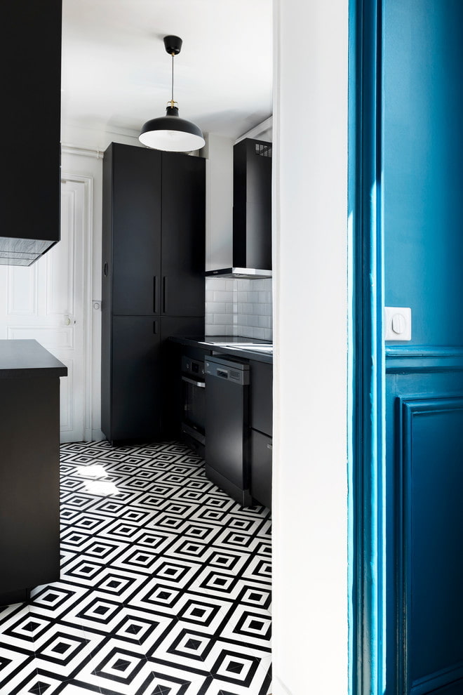 Ornament from squares on the floor Ornament from squares on the floor