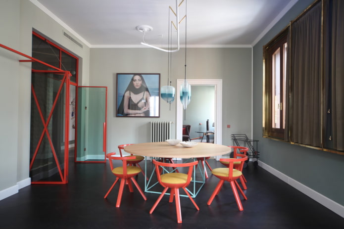 black linoleum in the interior black linoleum in the interior