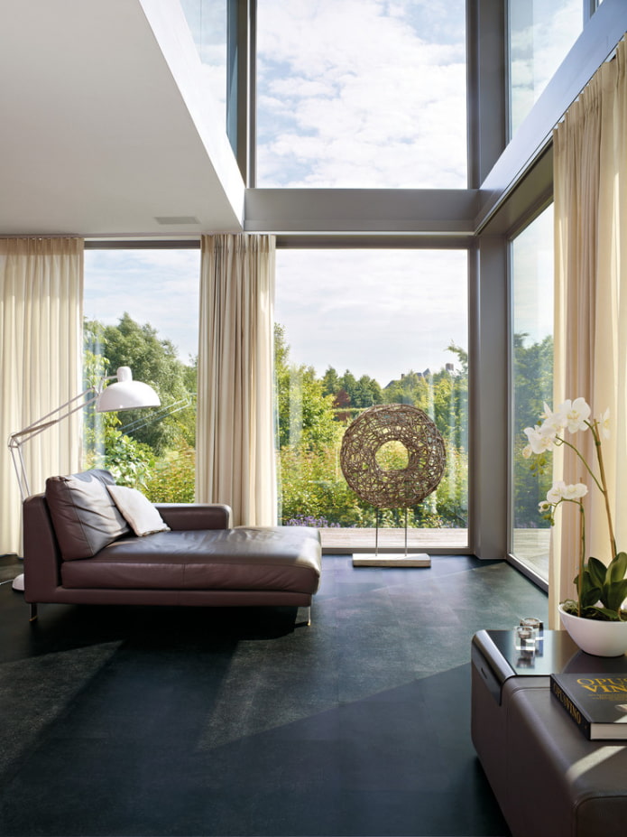 black linoleum in the interior black linoleum in the interior