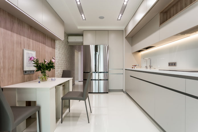 glossy linoleum on the floor in the interior of the kitchen glossy linoleum on the floor in the interior of the kitchen