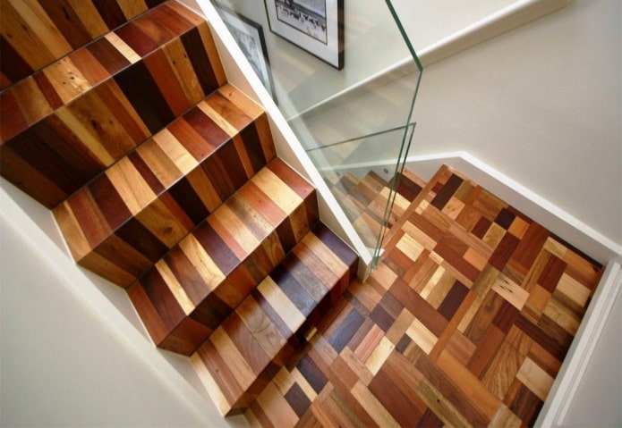 linoleum on the stairs in the interior linoleum on the stairs in the interior