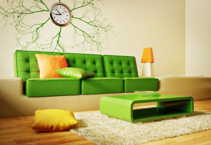 acid green sofa in the interior acid green sofa in the interior