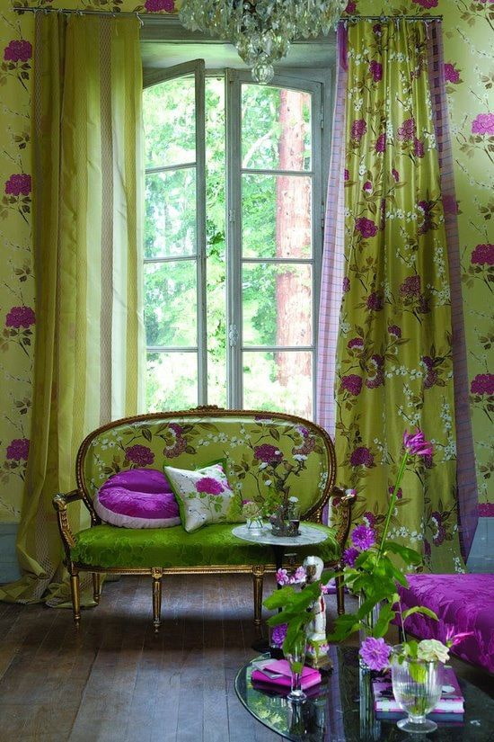 sofa upholstered in green with flowers in the interior sofa upholstered in green with flowers in the interior