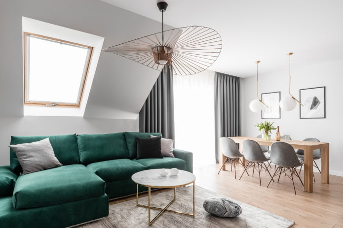 blue-green sofa in the interior blue-green sofa in the interior