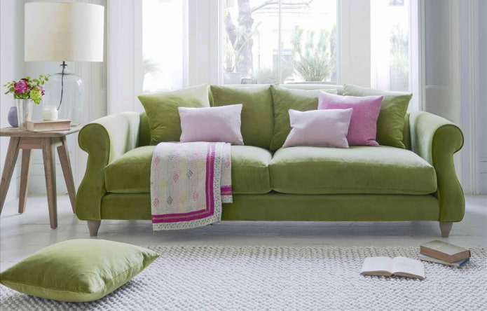green sofa combined with cushions green sofa combined with cushions