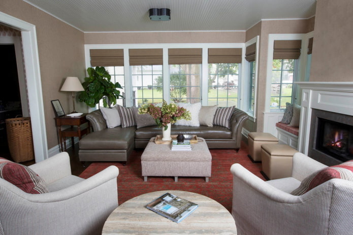 beige and brown sofa