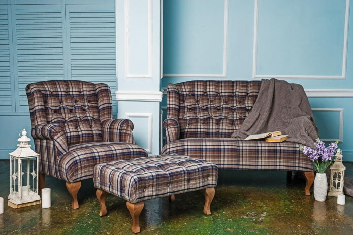 checkered furniture set