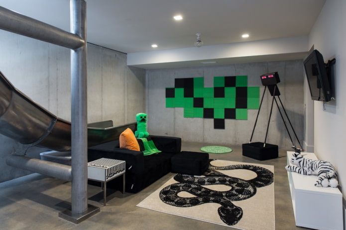 Black sofa in the nursery Black sofa in the nursery