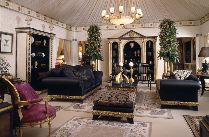 Black and gold sofa Black and gold sofa