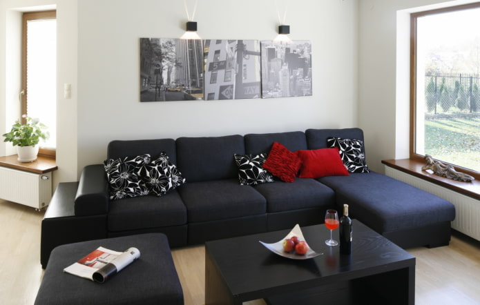 black sofa with cushions black sofa with cushions