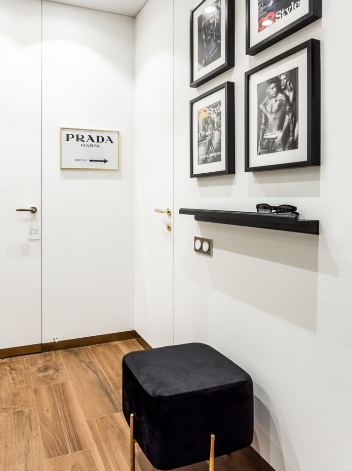 black pouf in the interior