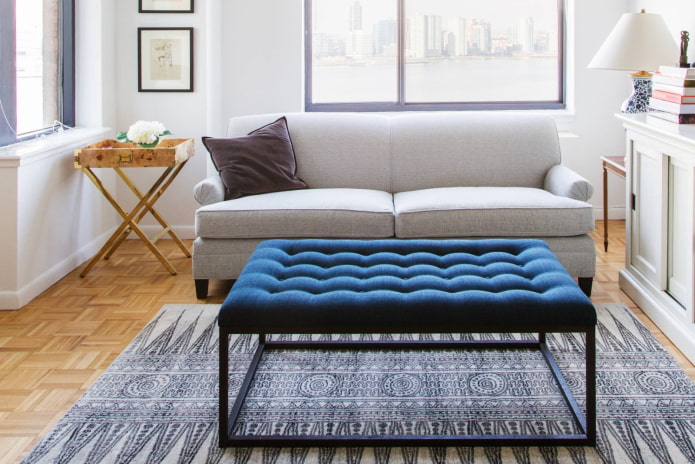 large pouf in the interior of the living room
