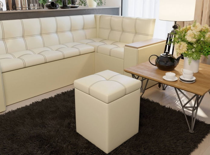 pouf in the interior of the kitchen